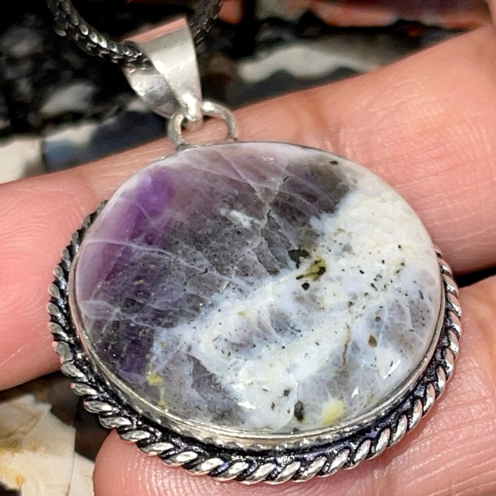 Beautiful Auralite Amethyst Pendant 1 1/2”